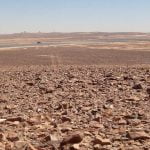 Deserted desert at the Syrian border