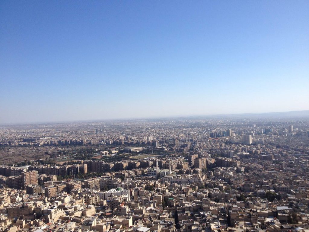 view of Damascus from Mount Qasioun.