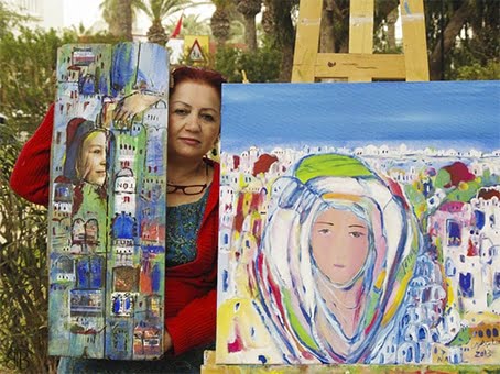Etab Hreib with her works